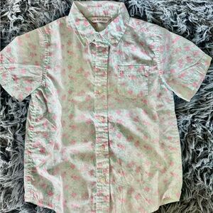 Janie and Jack Kids Floral Shirt - Pink and Green